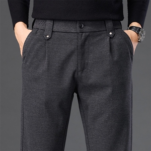 秋冬毛呢裤子百搭男士修身长裤韩版休闲直筒垂感小西裤Z2610-P50图片