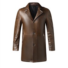 X19055秋冬新款海宁皮衣男士中长款绵羊皮夹克西装领P810，男装皮衣，电商B360