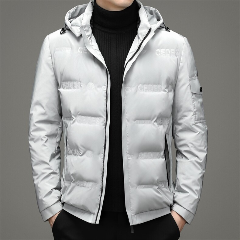 2023新款连帽可脱卸羽绒服短款商务休闲厚外套男SNNYR99673-P225，男装羽绒服，电商B212（原钱塘6029）