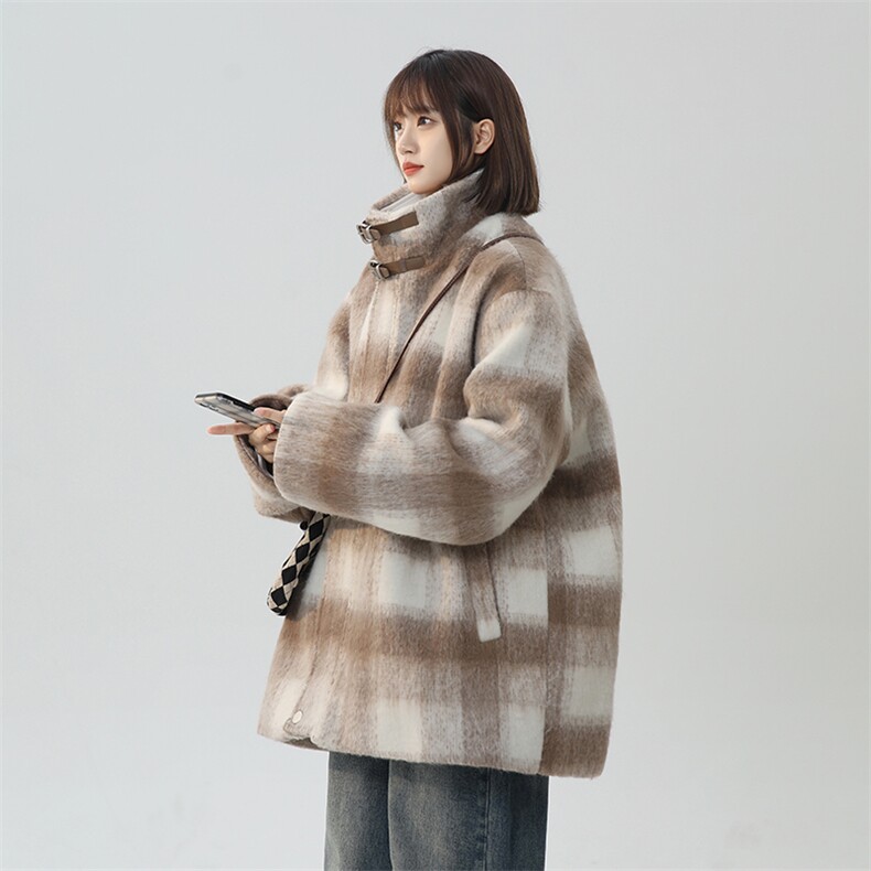 毛呢美式重磅小香风外套秋冬格子棉服高街夹克A170-N905-TP100,男装夹克,电商A170