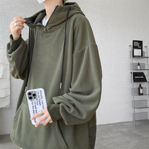 8XL-M大码摇粒绒卫衣套头连帽半拉链宽松美式复古外套WY9103/P68图片