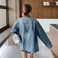 现货新款领撞色牛仔外套2C277-5809-P160-K258，女装风衣，2C277