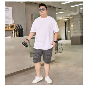 美式重磅240g100%纯棉男短袖T恤 加肥加大码胖子宽松打底潮流半袖图片