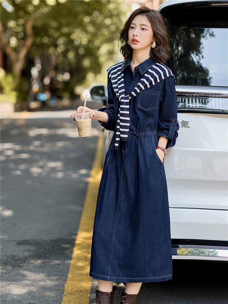 巨好看披肩女装连衣裙女装2025春秋新款时尚气质收腰显瘦两件套潮,女装连衣裙,E百度