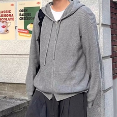 双拉链连帽针织毛衣外套男秋冬款韩版潮百搭情侣款上衣MY239P59，男装针织衫/毛衣，星座1013-5