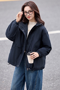 夹棉加厚短外套女2025冬季新款小个子棉衣棉服休闲加绒派克服图片
