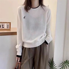 2025年秋季新款百搭女士刺绣圆领假两件,女装针织衫/毛衣,浩新羊绒, 2025年秋季新款百搭女士刺绣圆领假两件,女装针织衫/毛衣,浩新羊绒,