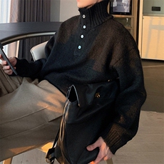 网图88119特P50男士高领加厚820克宽松毛衣纯色打底衫，男装T恤，电商D310B