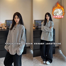 重磅480g鱼骨纹保暖银狐绒亨利领长袖T恤T24549J加绒-特P32控58，男装T恤，电商A001