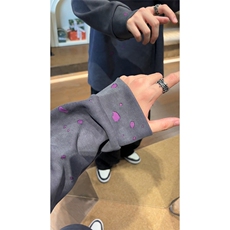 漆点长袖休闲宽松卫衣简约破洞圆领上衣男W4675-P48【特价】，男装卫衣，电商A007
