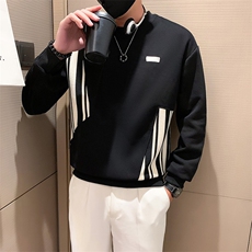 男士拼色卫衣秋新款时尚潮流休闲圆领长袖打底衫帅气百搭WY01-P58，男装卫衣，电商D323（原B261）