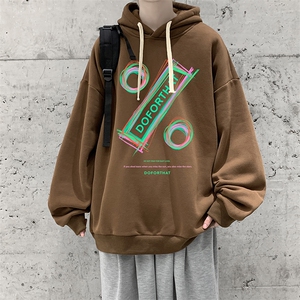 WY2171-P35 加绒款-P40 纯棉连帽卫衣男大码运动帽衫宽松薄外套男图片