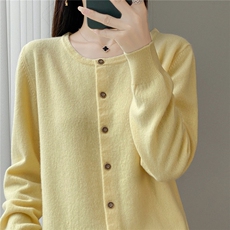 针织衫POLO领女长袖翻领衬衣2025新精纺细毛长袖叠穿内搭保暖毛衣，女装针织衫/毛衣，赛冬羊绒