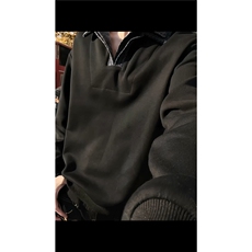男士春秋卫衣设计款美式长袖打底衫polo衫假两件双领卫衣外套男，男装T恤，电商B319
