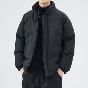 现货美式高街休闲夹克冬季立领纯色三防户外工装加厚棉服外套图片