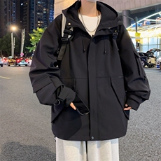秋冬款工装外套男港风潮流连帽夹克冲锋衣JK23126-P80，男装夹克，星座717