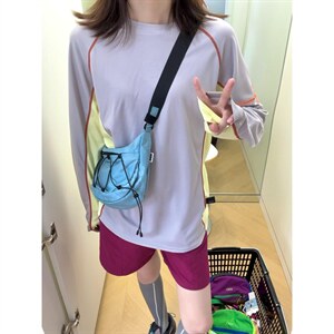 高品 户外山系轻薄透气速干撞色骑行运动长袖T恤男女 A1354-P48图片