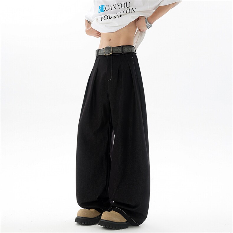 8XL-M 冰丝仿牛仔裤男百搭简约阔腿宽松弯道直筒休闲裤男K9150图片