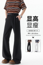 美式高街弯刀裤微喇裤子男款190cm115高个子加长直筒西裤KZ060P50，男装休闲裤，电商B312