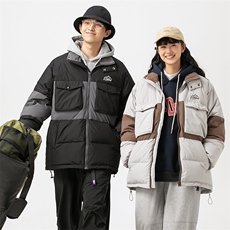2026冬季新款男日系潮牌立领白鸭绒羽绒服加厚拼色外套YR18-F253，男装羽绒服，电商A101（原外27）