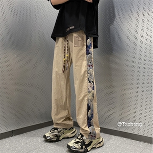 港风夏季新款潮速干小熊刺绣宽松休闲裤B315-K23381-特p25控48图片