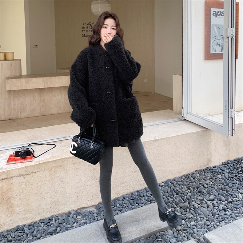 新款黑色毛毛外套760-P235-K338,女装短外套,2C108