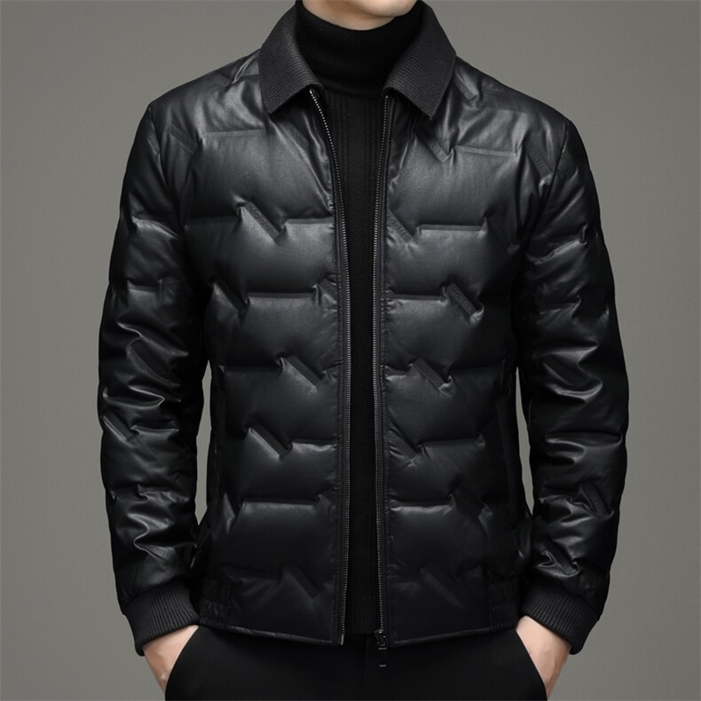 中年男翻领羽绒服男冬季爸爸冬装休闲款外套上衣YL8820102-P270图片