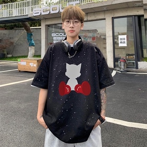 量大优供抖音视频 支持得物配合二开美式满天星亮片短袖T恤MTX158图片