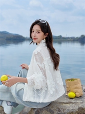 夏季新款女立体花朵防晒衣外套，女装防晒衣，可可小西