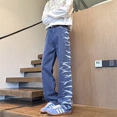 欧美hiphop直筒牛仔裤美式复古阔腿裤垂坠感xz310a-4-nz15，男装牛仔裤，星座310A-4