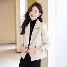 2025秋装新款气质百搭小个子短款羊毛呢西装外套女，女装短外套，苗苗