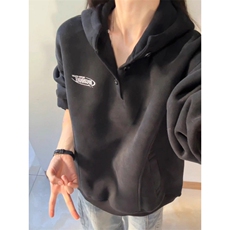 白花灰美式短宽连帽卫衣男款秋冬潮牌boxy重磅cleanfit亨利领外套，女装短外套，星座506A