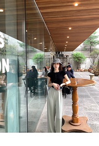新款休闲百搭阔腿裤时尚休闲风女图片