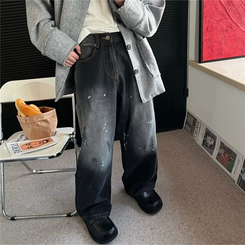 【有货】DYK8022-特批48高质量美式街头潮牌痞帅垂感直筒牛仔裤男,男装牛仔裤,星座603-2