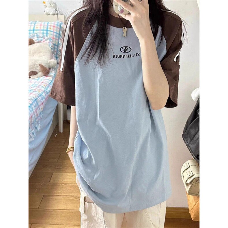 杠条拼接纯棉短袖ZX0185-P33图片