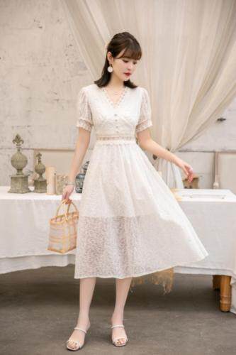 现货夏季新款蕾丝连衣裙,女装连衣裙,依美依缘