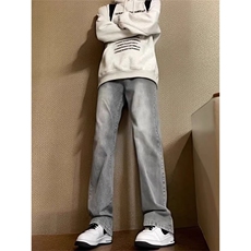 抖音得物品质休闲水洗渐变牛仔裤男美式高街潮高级感微喇裤子AK14，男装牛仔裤，电商A443