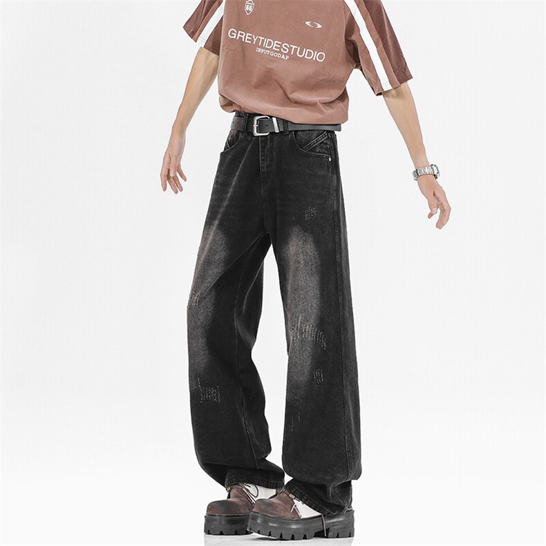 简约气质流行慵懒新款水洗百搭牛仔裤美式潮流FA082P43，男装牛仔裤，星座1013-1