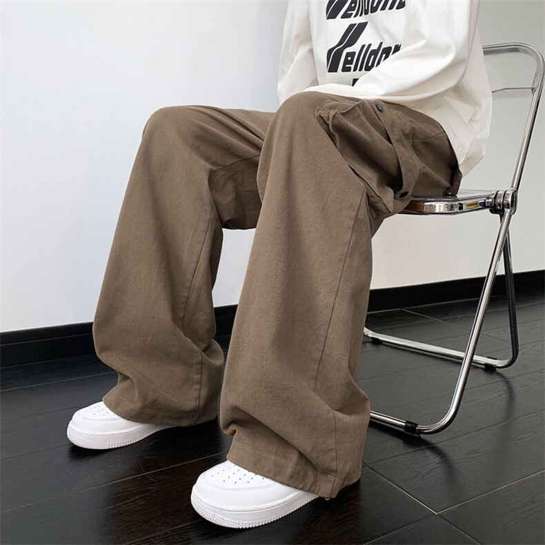 工装裤男春秋美式vibe潮牌松紧腰大码直筒裤子XZ514-2-K1557-P63，男装工装外套，星座514-2(原B239)