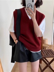 新款女装宽松V领羊毛马甲时尚百搭舒适保暖，女装马甲，恩泰羊绒