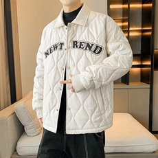 夹克棉衣男潮牌冬翻领字母痞帅棒球服外套大码棉服M0781-P95，男装棉衣，星座308B-2