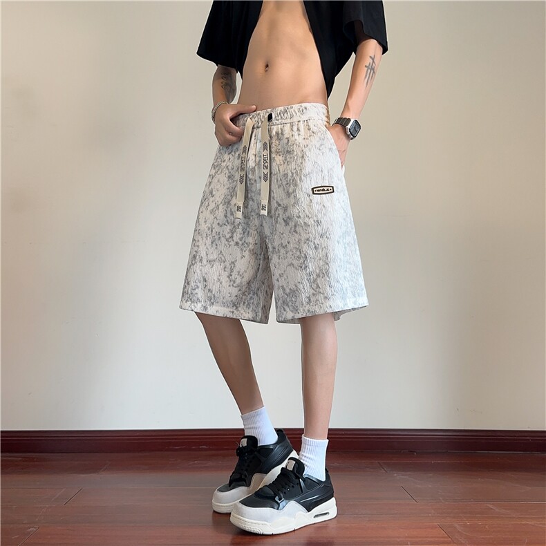 2025夏季新款男士冰丝短裤潮牌宽松脏脏五分裤D2521*P28控58图片