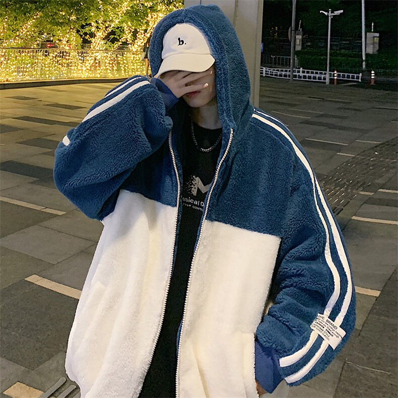 2023冬款潮加绒宽松棉衣羊羔绒保暖连帽外套男女 921-P110控价158图片