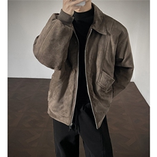 结构设计美式冬季棉服复古麂皮绒短款宽松加棉外套986P118，男装棉衣，电商A458A