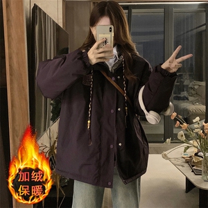 新中式风假两件女冬季2023外套春秋棒球服夹克上衣C510-100图片