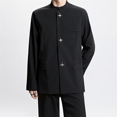 西装外套男设计感金属扣垫肩西服小众高级立领中山装6122P62，男装西服，星座410-2