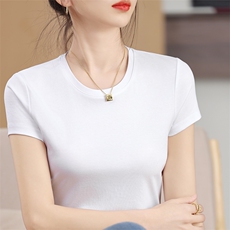 24006短款圆领黑白色32元，女装T恤，元素羊绒