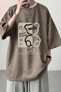 风复古亚麻短袖男棉麻t恤男半袖 ZT71352-P35图片