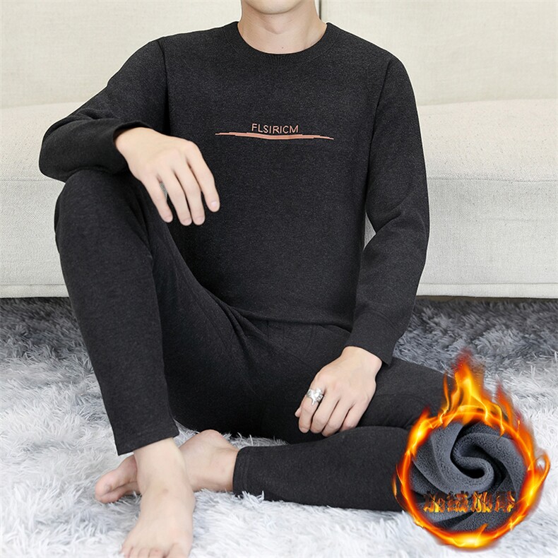 保暖内衣男士秋衣秋裤加绒加厚特厚中老年保暖套装TZ2491-P70,男装棉衣,星座310B-3