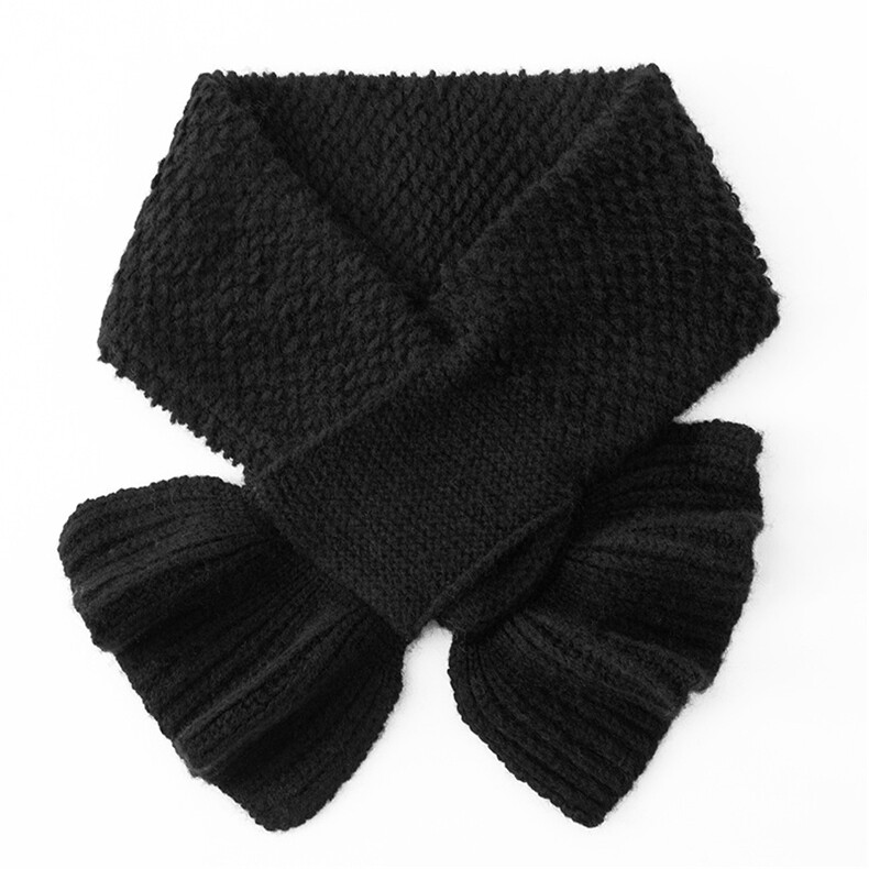 时尚黑色围巾秋冬保暖百搭简约大方，围巾，戎咖羊绒